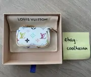 Authentic Louis Vuitton Murakami Micro Pochette Multicolor Bag Charm Super Rare
