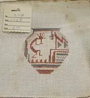 Handpainted Needlepoint Canvas - Native Pot - Tish & Cassandra