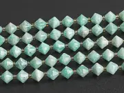 6MM Genuine Natural White Green Amazonite Beads AA Bicone Faceted Loose Beads