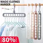 9 Hole Rotating Multi-Function Magic Hanger Folding Clothes Closet Organize Hook
