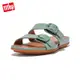 【FitFlop】GRACIE RUBBER BUCKLE TWO-BAR LEATHER SLIDES 扣環造型雙帶涼鞋-女(冷藍色)