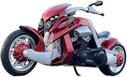 Motorcycle Model with Steering Movable Stand for Tyrannosaurus Rex V-REX 1:12 Alloy Racing Motorcycle Model Simulation Street Motorcycle Model Sound and Light Collection(Red)
