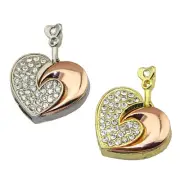 16GB Pendrive Novelty Crystal Heart USB Flash Disk Memory Pen Drive Stick Gift