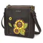 Chala Sunflower RFID Protected Vegan Leather Merry Messenger Bag Dark Brown NWT