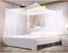 Mosquito Net Bed Canopy for Full Queen Size 75x71x59 in White Breathable Mesh Ea