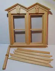 1/12 Scale Dollhouse Double Fancy Non Working Window
