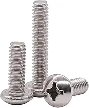 1/4-20 x 1-1/2" (Pack of 50 Pan Head Machine Screw, Phillips Drive, 304 Stainless Steel 18-8, Bright Finish, Fully Machine Thread