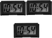 iplusmile 3pcs Car Digital Clock Dashboard Decorative Clock Number Thermometers Automotive Cars Auto Digital Timer Dash Dashboard Timer Automobile Monitor Black Plastic