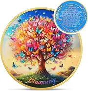 Blooming Tree of Life Sobriety Coin - Colerful Recovery Butterfly AA Coins - Addiction NA AA Chips and Medallions - Celebrate Sober Living Clean Narcotics Alcoholics Anonymous Gifts for Men Women