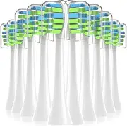 Replacement Toothbrush Heads with Covers for 7am2m AM101/AM105 Electric Toothbrush,10 Pack,White