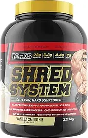 Max's Shred System Fat Stripping Protein Powder, Vanilla Smoothie, 2.27kg