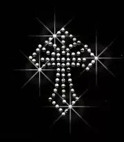 (S) CLEAR CROSS RHINESTONE IRON ON TRANSFER HOT FIX