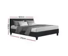 Artiss Queen Bed Frame, Fabric Wooden Slats Bed Base - Charcoal