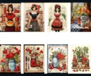 Recipe Book Kitchen Tags Junk Journal Scrapbook USA Seller