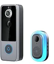 GuardianBells Pro – Smart WiFi Doorbell & Security Cam in One with Night Vision Live View, No Subscription Needed, Motion Alerts, 2-Way Audio(Black-B)