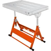VEVOR Welding Table 30" x 20", 400lbs Load Capacity Steel Welding Workbench Table on Wheels, Folding Work Bench with Three 1.1" Slot, 3 Tilt Angles, A