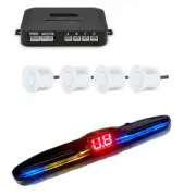 Car LED Reverse Backup Rear Radar System Kit Sound Warning w/4x Parking Sensors