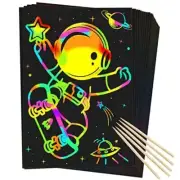 Scratch Rainbow Art Paper Set - 50Pcs Magic Scratch Off Art Bulk Paper Kits