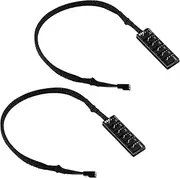 SING F LTD 2PCS 6-Pin PWM Fan Hub Braided Power Cord CPU Connector for Computer Case Multi Splitter Cable Adapter 12V 3-Pin 4-Pin