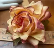 vintage millinery silk flower rose 4" passion fruit 1pc made in Japan