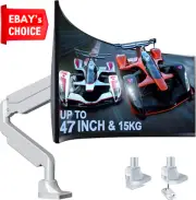 Heavy Duty Monitor Arm Gas Spring Desk Mount 15KG VESA Stand for 34-47 Inch Scre
