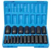 Grey Pneumatic 1719D 1/2" Drive 19 Piece 12 Point Deep Length Fractional Set