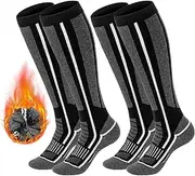 [NEWIROVE] 2 Pairs Ski Socks Men Women Snowboard Socks Warm Thermal Knee Socks Merino Socks Men Unisex Winter Socks Long Ski Socks for Snowboarding Hunting Riding