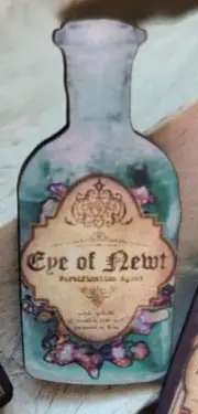 Eye of Newt POTION BOTTLE Pin Brooch Handcrafted