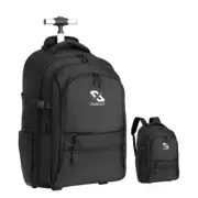 Black Rolling Backpack Wheels for 17" Laptop Size 13 x 9 x 19 College Business