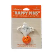 Hallmark PIN Halloween Vintage GHOST PUMPKIN Googly Eyes JOL 1984 Brooch NEW* NT
