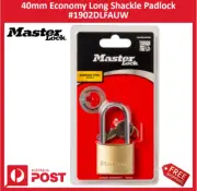 NEW Master Brass Lock 40mm Economy Long Shackle Padlock #1902DLFAUW + Free Ship
