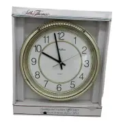 Seth Thomas Chairman Wall Clock Office School Circular Modern Gold Tone Quartz