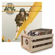 Crosley Record Storage Crate AC/DC High Voltage Vinyl Album Bundle