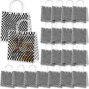 24 Pcs Checkered Race Car Clear PVC Gift Bag with Handles Party Favor Bag Candy