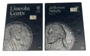 Set of 2 - Official Whitman Coin Folder Lincoln Cents & Jefferson Nickels￼￼￼