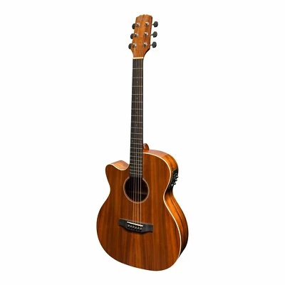 Martinez 'Southern Star' Series Left Handed Koa Solid Top Acoustic-Electric Smal