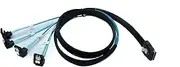 SFF-8087 Cable 100cm Mini SAS 36 Pin to 4X SATA 7 Pin Adapter Angle for RAID Hard Drive Motherboard
