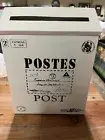 New! Post card Postes Off White Aluminum Decorative Mailbox