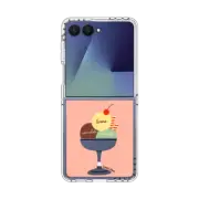 Galaxy Z Flip7 Clear Magnetic Case Ice Cream Cup