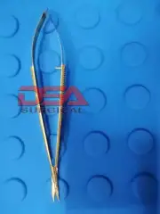 Kamiyama Micro Scissors For Neurosurgery Serrated Blade 18 cm Gold Coated