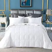 Globon Summer Down Blanket King Size, Extra Lightweight Comforter/Duvet Insert for Hot Sleeper, Noiseless & Extra Soft,106x90 inches,White