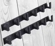 Set of 2 - Metal 6 Pin Cloth Key Wall Hook Coat Hanger Holder