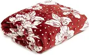 Vera Bradley Collegiate Plush XL Throw Blanket (Multiple Teams Available), Cardinal/White Rain Garden