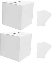 Ciieeo 2 Sets Box White Paper Card Container for Wedding Birthday Money Holder Wedding Card Case Birthday Cards Holder