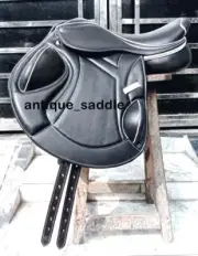 Leather Jumping/Close Contact Mono-flap New Adjustable Gullets Horse Saddle.