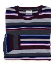Hickey Freeman Men's Striped Wool/Cashmere Crew Neck Sweater Size: XL NWT$295