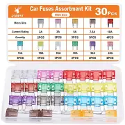 JOREST 30Pcs Mini Car Fuse Kit - Replacement Fuses - Assorted