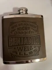 Flachmann Flasche f.Outdoor u.Camping - Männergeschenke Benjamin