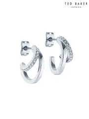 Ted Baker Silver Tone HELIAS: Crystal Multi Hoop Earrings (336914) | $81