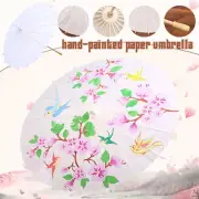 White Color Paper Umbrella DIY Handmade Painted Parasol Party Decor Art Small